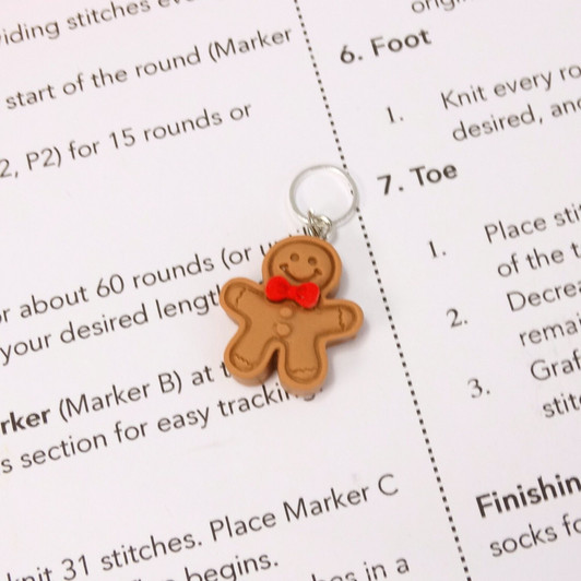 Gingerbread stitch marker x 1