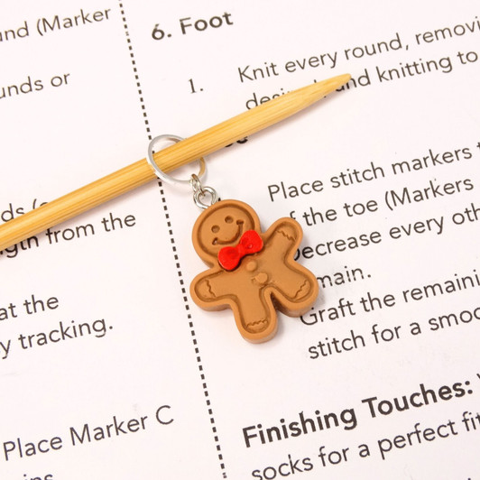 Gingerbread stitch marker x 1
