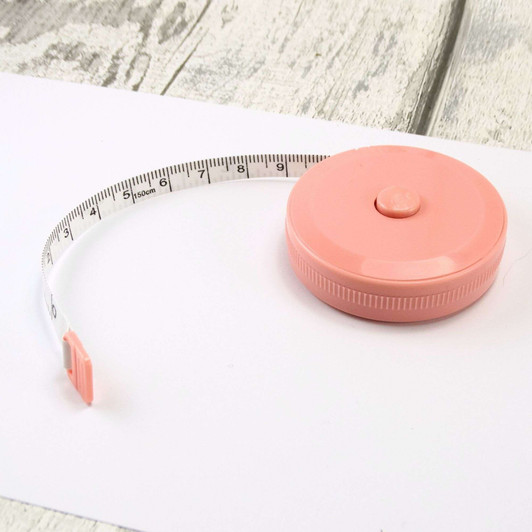 SECONDS - Pastel Pink 150cm Retractable Tape Measure - (Scuff on button)