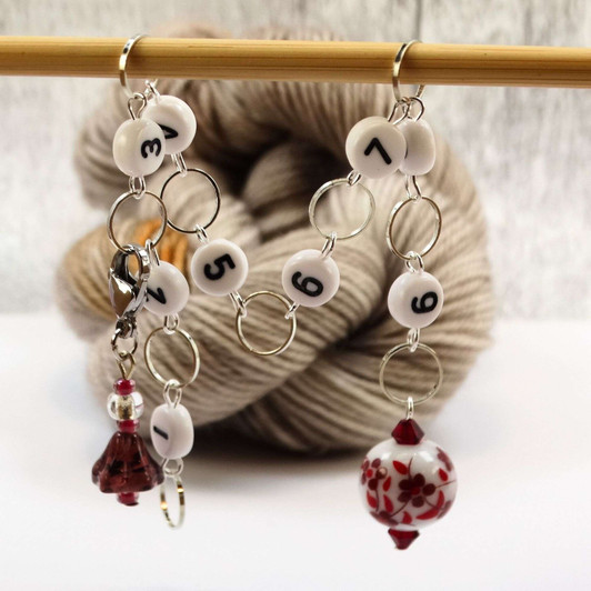 New! Row Counter - Flora - 99 Row Counter Chain for Knitting- SIZE 4mm OR 7mm