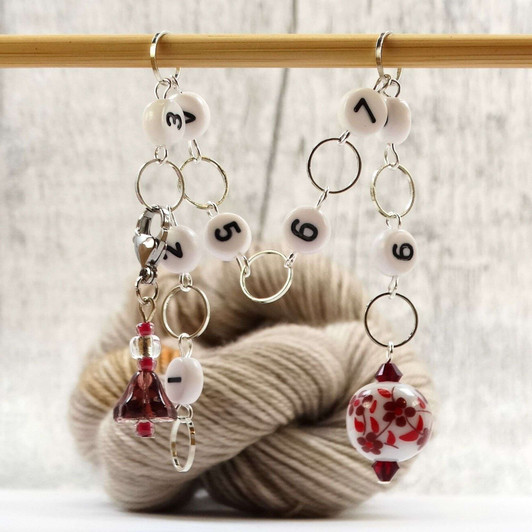 New! Row Counter - Flora - 99 Row Counter Chain for Knitting- SIZE 4mm OR 7mm