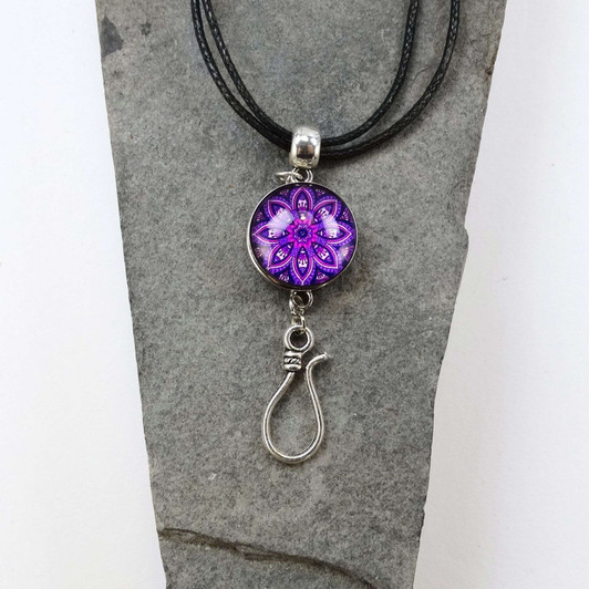 New! Purple Star Portuguese Knitting Pin Pendant with Adjustable Necklace