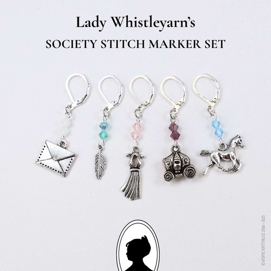 New! Lady Whistleyarn Stitch Marker Set of 5