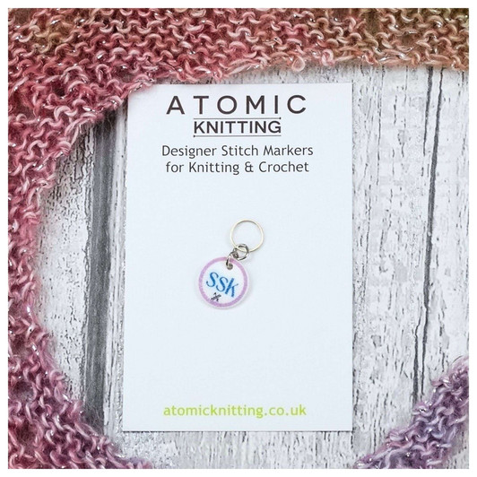 New! SSK (Slip Slip Knit) - Lilac & Teal Instruction Stitch Marker Set