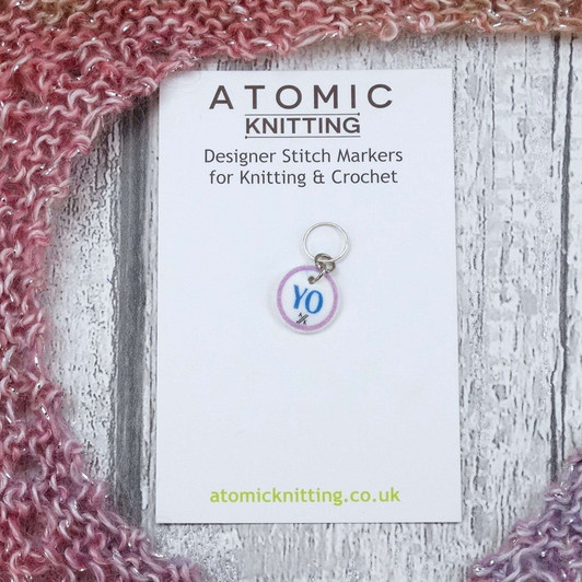 New! YO (Yarn Over) - Lilac & Teal Instruction Stitch Marker Set