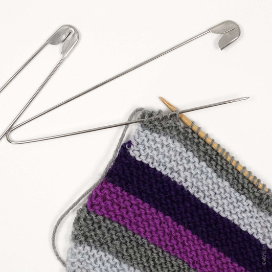 NEW! Coil-less French Safety Pins x 2 - Extra Large 13.5cm | 5.2 inch - Silver Colour