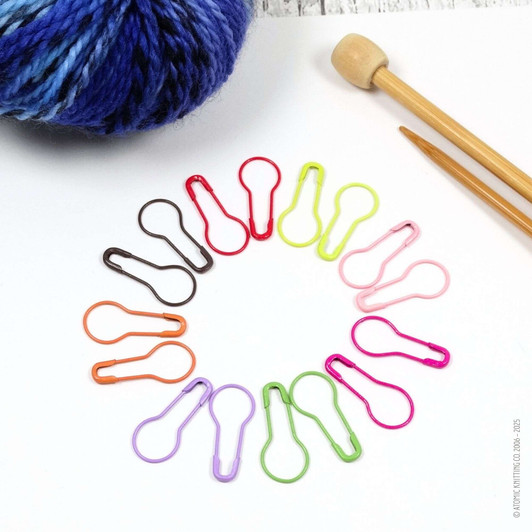 NEW! 16 x MYSTERY Multi Colour Coil less French Bulb Safety Knitters Pins Stitch Markers