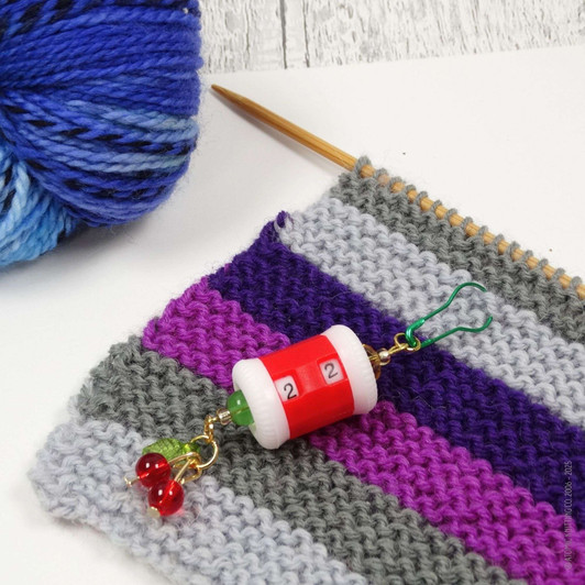 New! Cherries - Red Twist Barrel 99 Row Counter Knitting