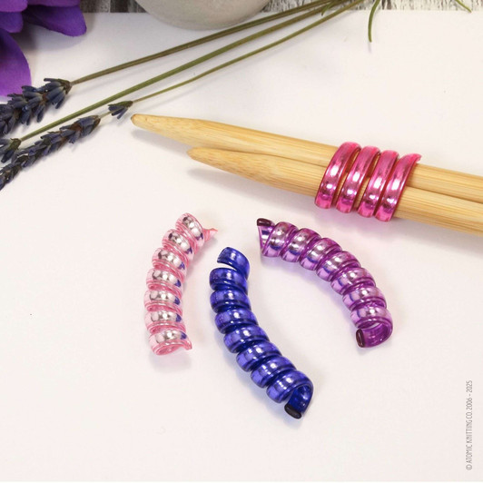 NEW! Glimmer Pink/Purple Knitting Needle Hugger Set – For Organising 7.5-10mm Needles