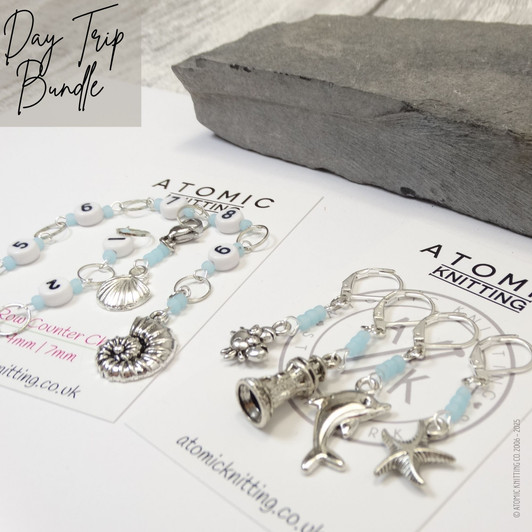 Day Trip Knitting Notions Bundle | Row Counter Chain, Stitch Markers
