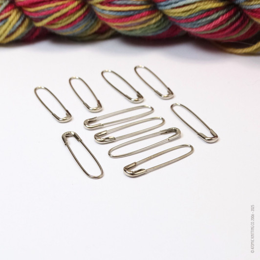 10 Small Bulb Pins Silver | 22mm Coil-less Safety Pins for Knitting, Sewing & Crafting