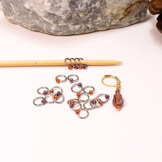 September Jewel Knitting Stitch Markers x 20 & Tulip Progress Marker
