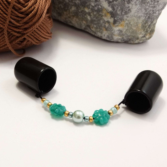 Seafoam & Teal Flower DPN Needle Keeper Holder - Choose DPN Size