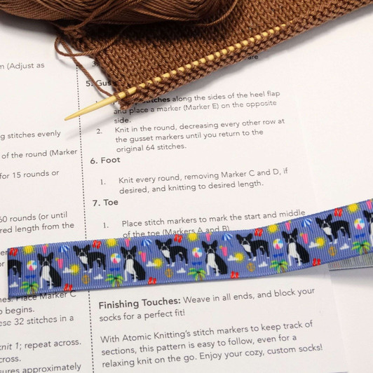 Boston Terrier Dogs - One Magnetic Pattern Marker Guide/Tamer 22mm