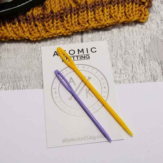 1 Large Purple and 1 Small Yellow Blunt Needle, Wool Needles | Weave Ends