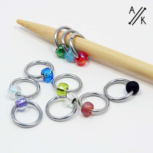 MYSTERY Mixed Jewel Knitting Stitch Markers 4mm x 35