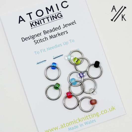 MYSTERY Mixed Jewel Knitting Stitch Markers 4mm x 35