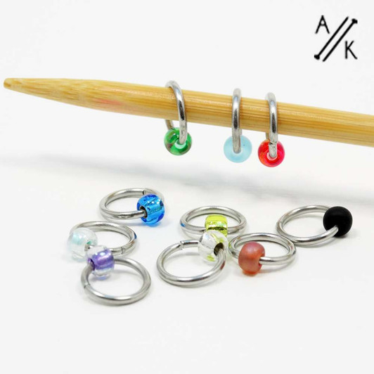 MYSTERY Mixed Jewel Knitting Stitch Markers 6mm x 15
