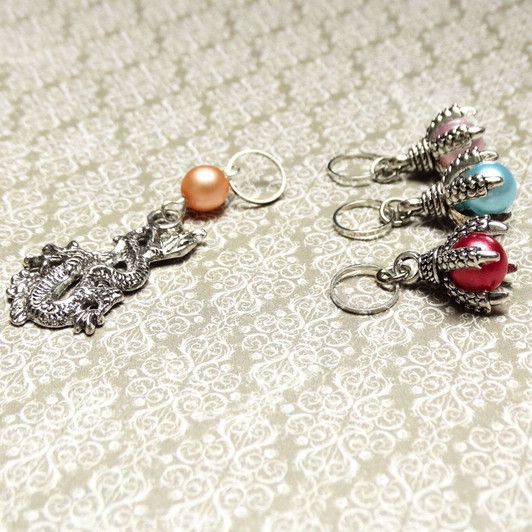 Dragon & Dragon Eggs | Stitch Marker Set
