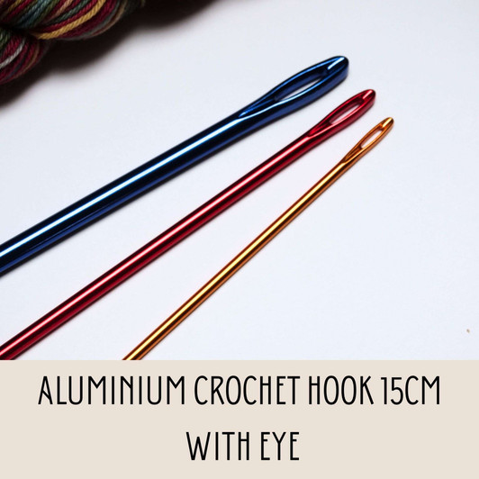 Afghan Hook | Tunisian Hook | Aluminium Crochet Hook with Eye | Choose Size