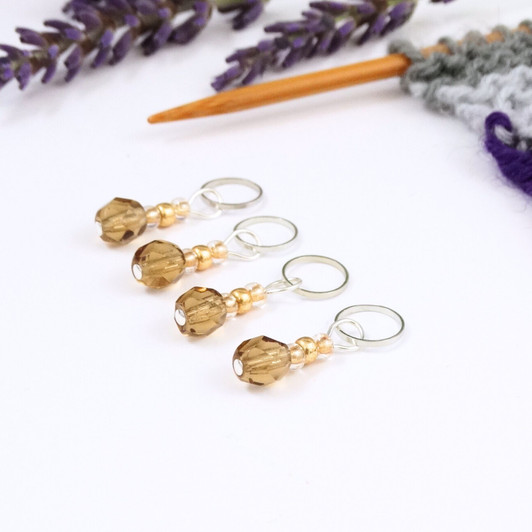 Champagne Berry Stitch Markers - Berry Collection. handmade beaded stitch markers for knitting and crochet