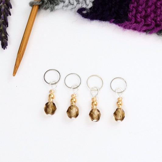 Champagne Berry Stitch Markers - Berry Collection. handmade beaded stitch markers for knitting and crochet