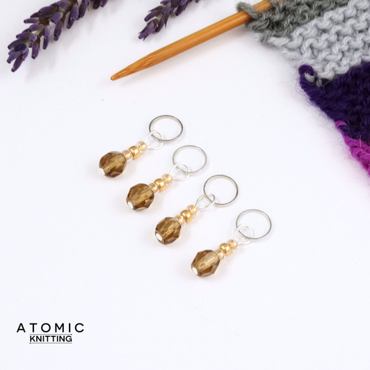 Champagne Berry Stitch Markers - Berry Collection. handmade beaded stitch markers for knitting and crochet