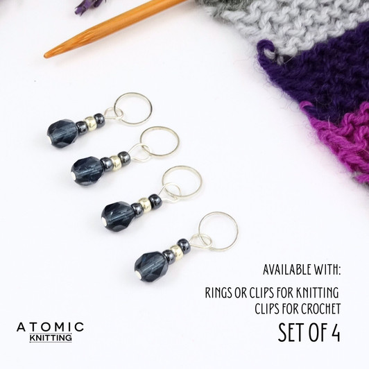 Ocean Berry Stitch Markers - Berry Collection. handmade beaded stitch markers for knitting and crochet