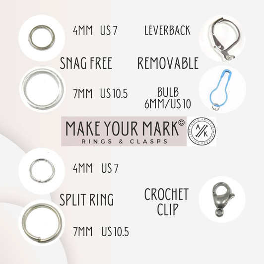 Make Your Mark and choose rings or clips for knitting or crochet