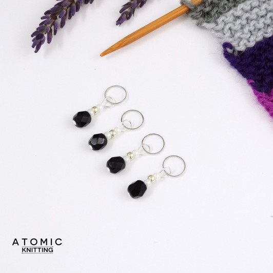Black Berry Stitch Markers - Berry Collection. handmade beaded stitch markers for knitting and crochet