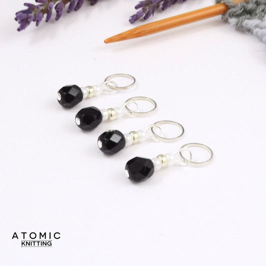 Black Berry Stitch Markers - Berry Collection. handmade beaded stitch markers for knitting and crochet