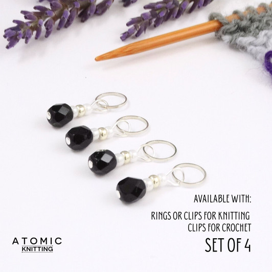 Black Berry Stitch Markers - Berry Collection. handmade beaded stitch markers for knitting and crochet