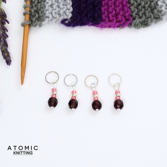 Boysen Berry Stitch Markers - Berry Collection. handmade beaded stitch markers for knitting and crochet