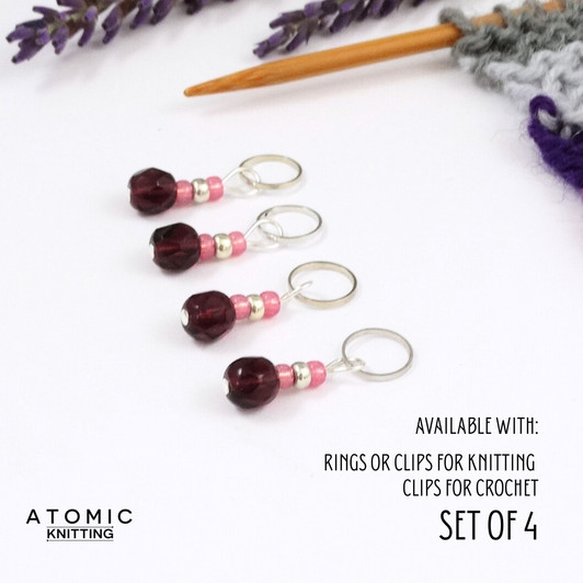 Boysen Berry Stitch Markers - Berry Collection. handmade beaded stitch markers for knitting and crochet