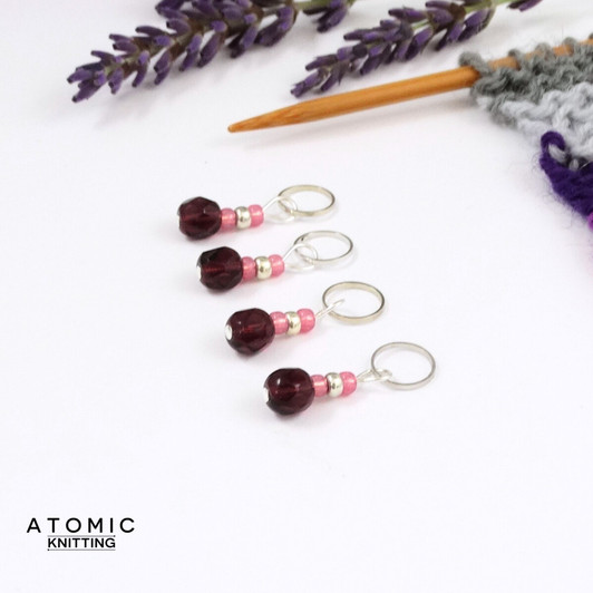 Boysen Berry Stitch Markers - Berry Collection. handmade beaded stitch markers for knitting and crochet