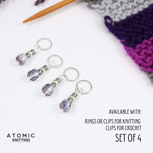 Periwinkle Berry Stitch Markers - Berry Collection. handmade beaded stitch markers for knitting and crochet