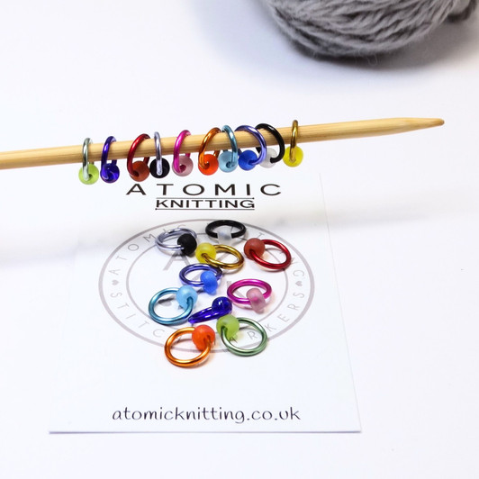 Mix & Match Frosted Halo Stitch Markers - 4.5mm - Snag Free Stitch Markers For Knitting