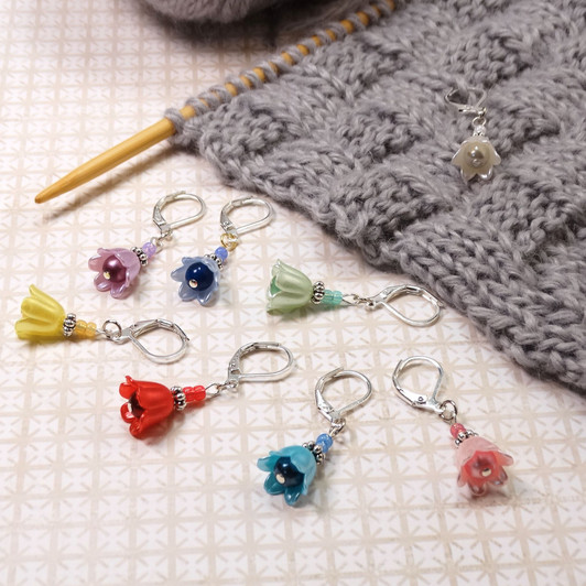 Spring Snowdrop Stitch Markers - Set of 8