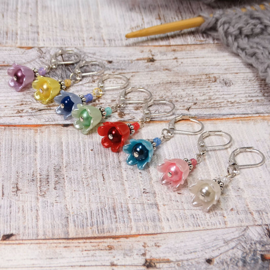 Spring Snowdrop Stitch Markers - Set of 8