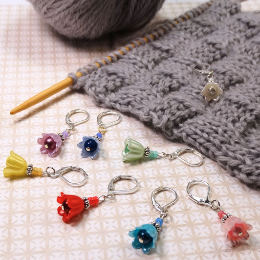 Spring Snowdrop Stitch Markers - Set of 8