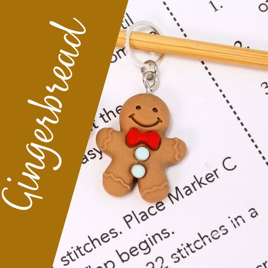 Gingerbread stitch marker for knitting x 1
