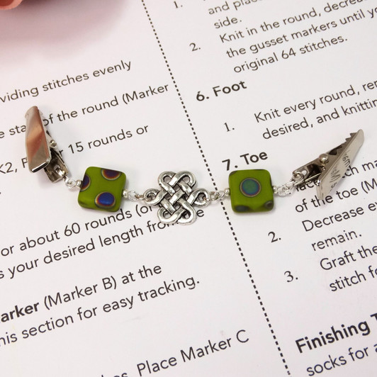 Green Sweetie Squares Cardigan Clip | Sweater Clip | Shawl Fastener | Limited Edition