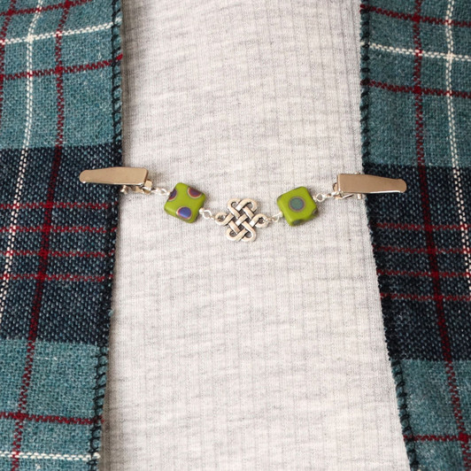 Green Sweetie Squares Cardigan Clip | Sweater Clip | Shawl Fastener | Limited Edition