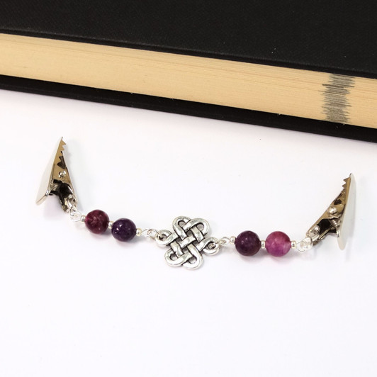 Purple Lepidolite Gemstone Cardigan Clip | Sweater Clip | Shawl Fastener | Limited Edition