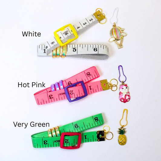 Knitting Measure as You Work Tool Dual Rings | Tape Measure with Removable Stitch Marker