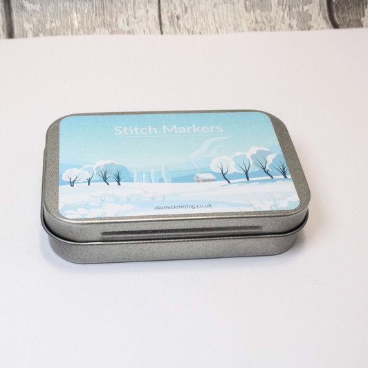 Winter Stitch Marker Tin - tin only