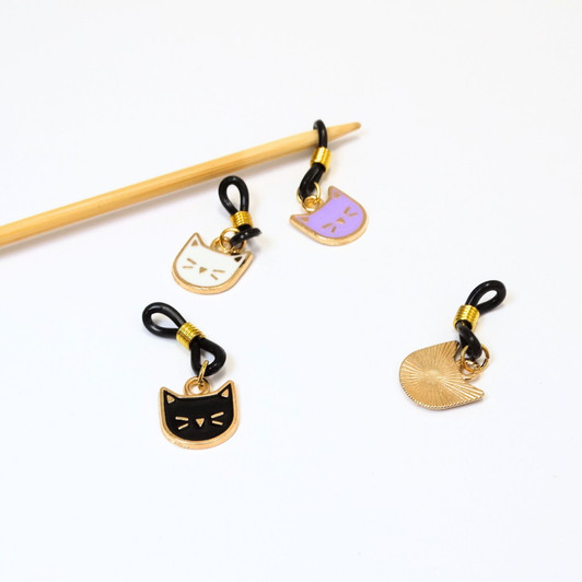 Cat Faces Knitting Needle Holder Set of 4 to fit up to 4mm needles