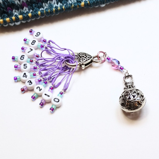 Limited Edition - Atomic Lavender & Mint Counting Stitch Markers -Set of 10