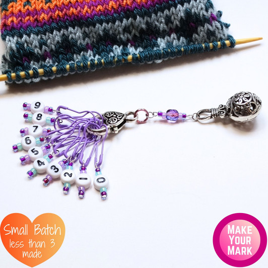 Limited Edition - Atomic Lavender & Mint Counting Stitch Markers -Set of 10