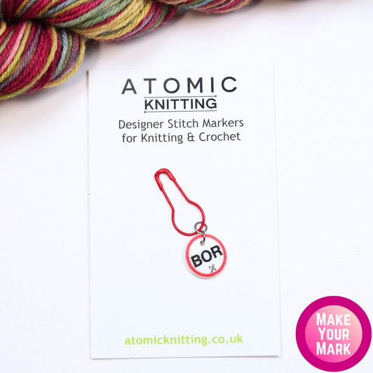 BOR | Beginning of Round | Red & Black Instruction Stitch Marker